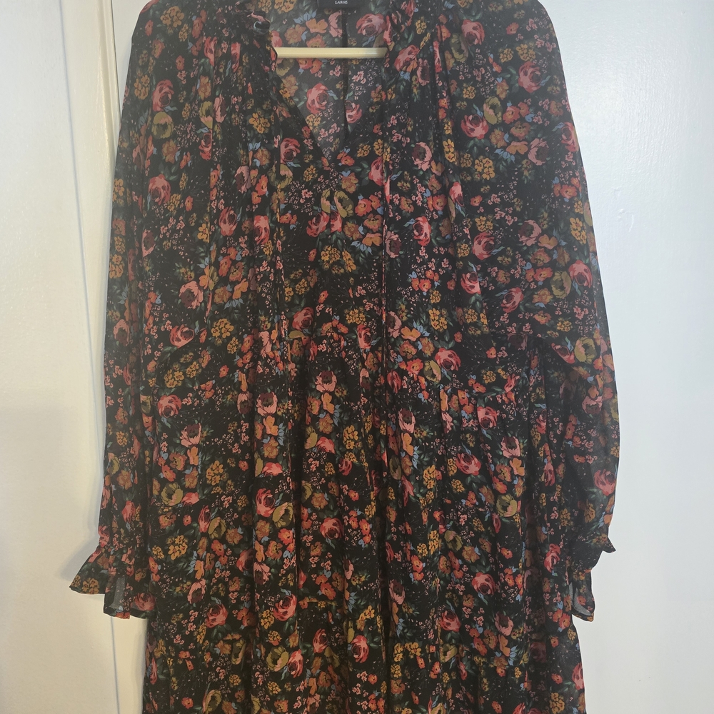 Vici Vibrant Floral Mini Dress - Black and Pink